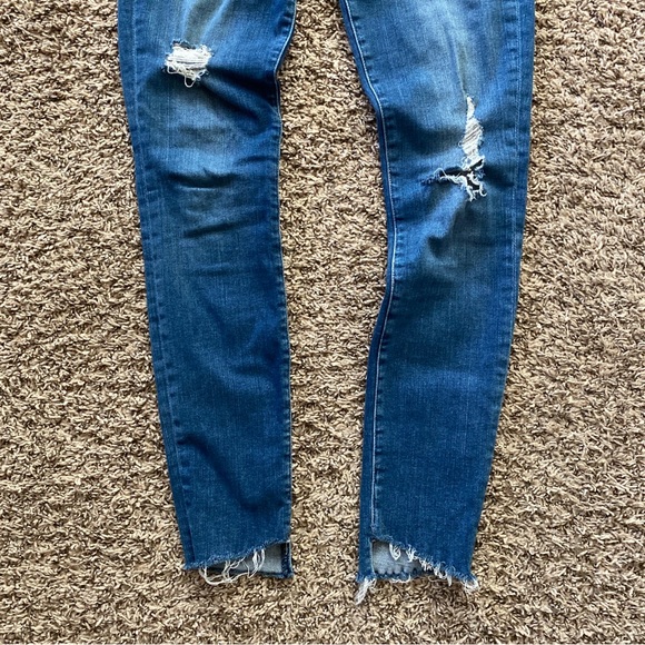 Frame Denim Le Skinny de Jeanne Blue Jeans Distressed Size 25 - Picture 4 of 12